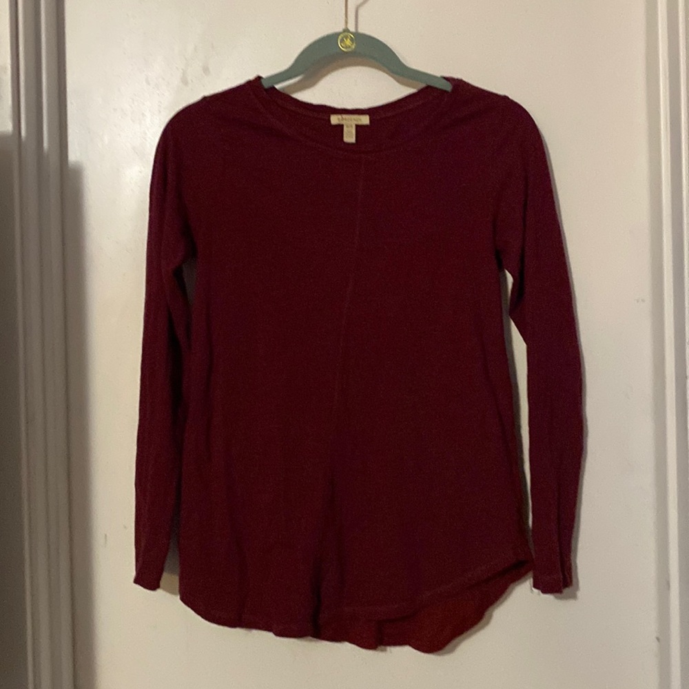 Asymmetrical longsleeved Bordeaux T